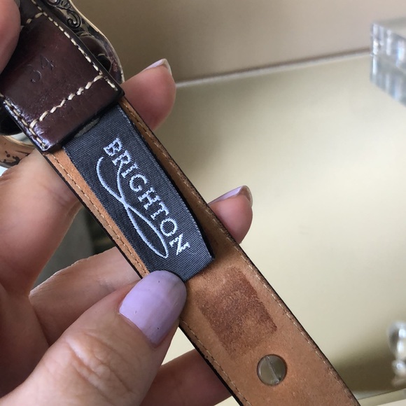 Vintage BRIGHTON Brown Genuine Leather Western Belt - Picture 7 of 8